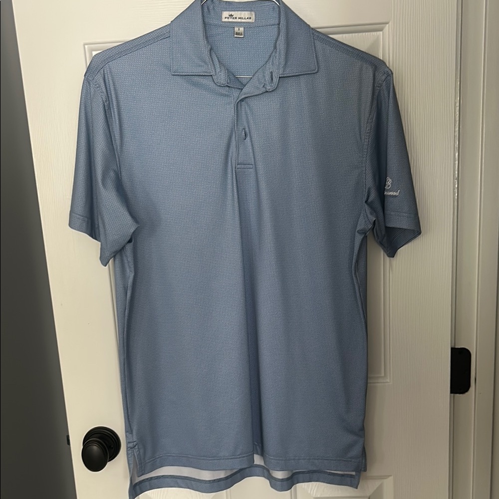 Men's S Peter Millar Blue Golf Shirt